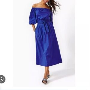 Lilly Pulitzer🔥 Blue Shawnlee Midi Dress